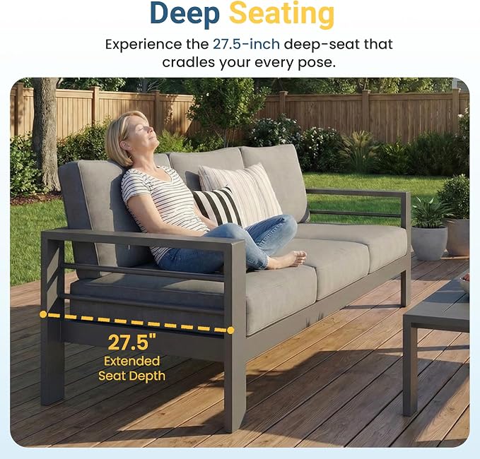 Wisteria Lane Aluminum Outdoor Patio Furniture Set, Oversized Patio - Image 5