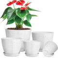 5 Pcs Plant pots, 7.5/6.5/5.7/4.9/4.1 inch Pots by LOKEISNA