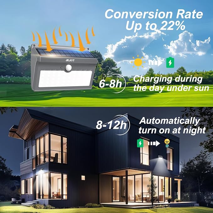 6 Pack Solar Motion Lights Outdoor Waterproof, 270° Wide Angle, 3 Modes Solar - Image 7
