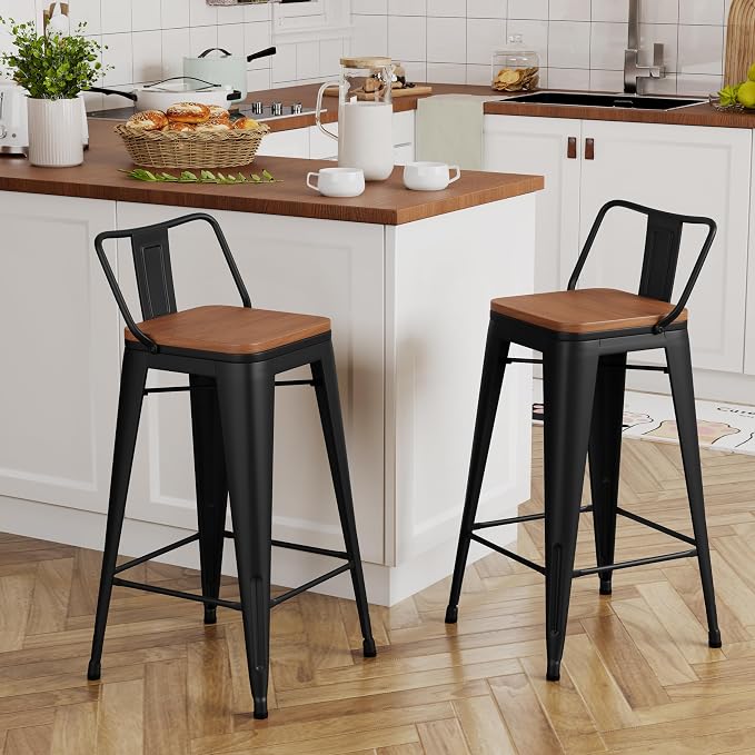 Yongchuang 30 inch Bar Stools Set of 2 Bar Height Metal Barstools by YongchuangInternational