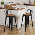 Yongchuang 26" Metal Barstools Set of 2 Counter Bar Stools by YongchuangInternational