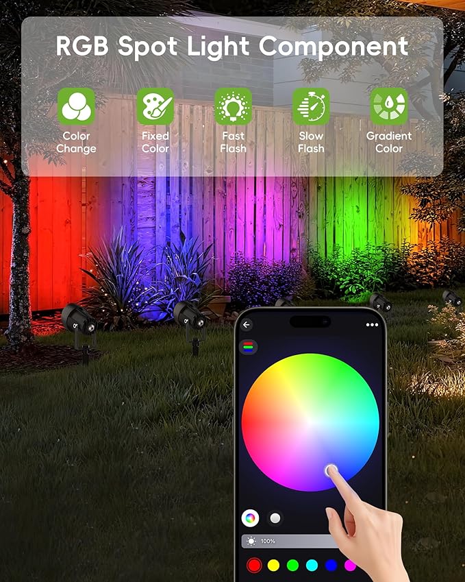 CORESLUX Smart RGBW Spot Lights Outdoor, Color Changing Warm White Landscape - Image 3