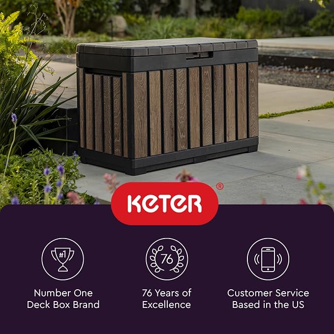 Keter Signature Everwood 50 Gallon Resin Deck Box - Image 7