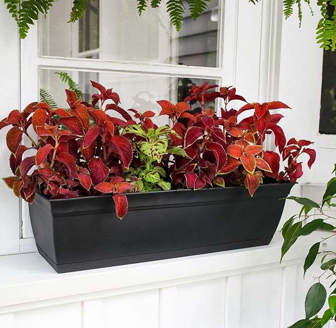 The HC Companies 24" Eclipse Plastic Window Box 7.76"x24"x6.57" in Clay Color - Image 3