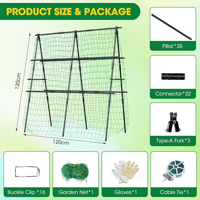 Cucumber Trellis, Metal Garden Trellis - Image 2