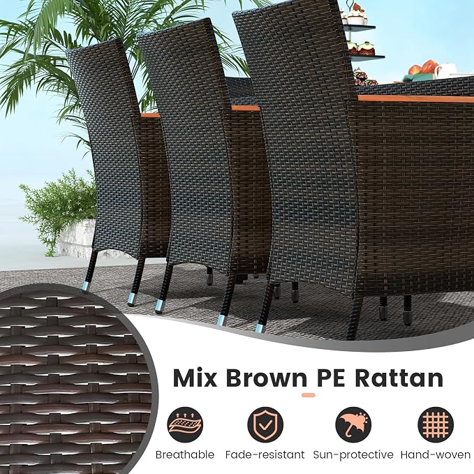 Tangkula 11 Pieces Rattan Outdoor Dining Set - Image 5