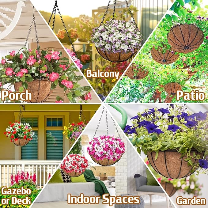 ZeeDix 2 Pack 18 Inch Large Hanging Baskets - Image 3