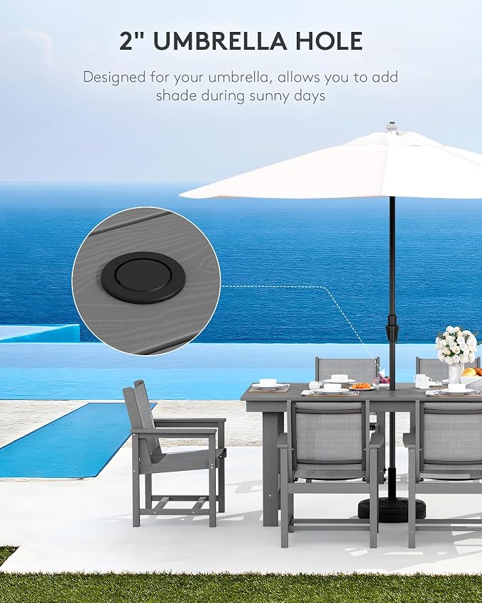 SERWALL Textilene Outdoor Dining Chair Set of 2, HDPE Frame - Image 6