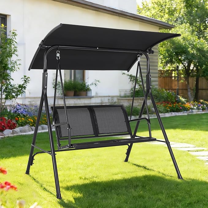 Porch Swing with Adjustable Canopy - Image 8