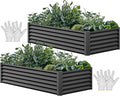 YITAHOME 6x3x1.5 2pcs Large Raised Garden Bed Kit, Galvanized Metal Planter Box by YITAHOME
