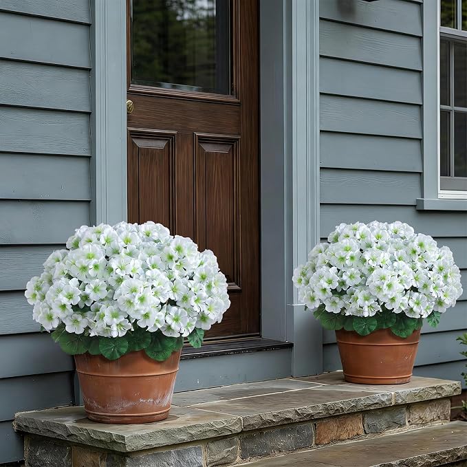 2 Pack Artificial Geranium Flowers Topitary Trees - Image 9
