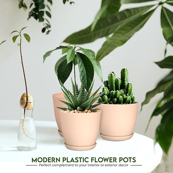 Utopia Home - Plant Pots with Drainage - 7/6.6/6/5.3/4.8 Inches Home Decor - Image 5