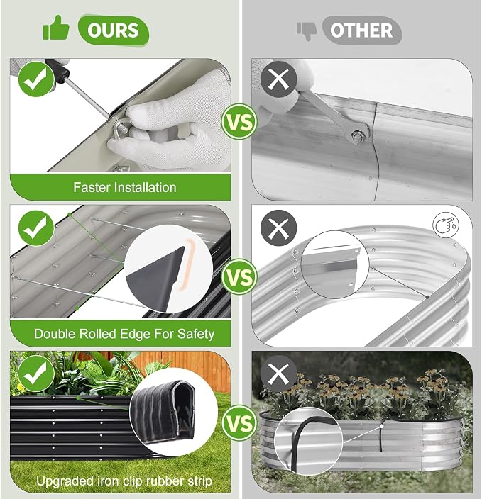Galvanized Raised Garden Bed Outdoor- Raised Beds - Image 4