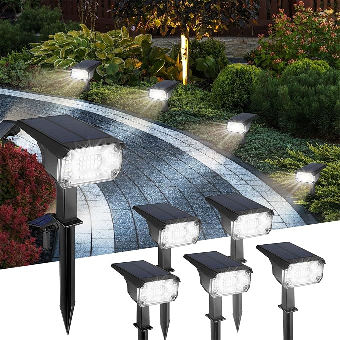 Kingsyard Solar Lights Outdoor Waterproof IP68, 47 LEDs 3 Lighting Modes USB & by Kingsyard