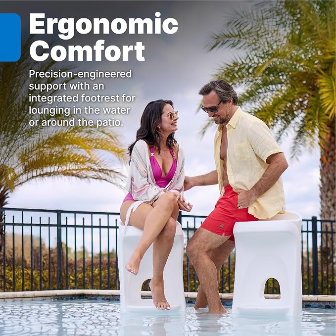 Step2 in Pool Stool, 33-inches Tall, Waterproof Patio Furniture, Bar Stool - Image 4