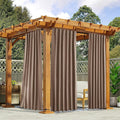 NICETOWN 2 Panels Waterproof Outdoor Curtains Fixed Pocket & Back Tab on Top & by NICETOWN