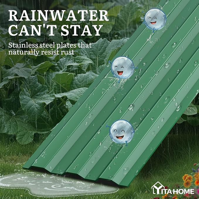 YITAHOME 12x4x1ft 2pcs Large Raised Garden Bed Kit, Galvanized Metal Planter Box - Image 5
