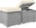 Best Choice Products Set of 2 Wicker Ottomans, Additional Seating, Side Table by BestChoiceProducts