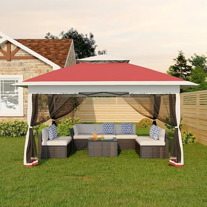 Canopy Tent 13x13 ft, Pop Up Gazebo One-Push Setup by GarveeLife