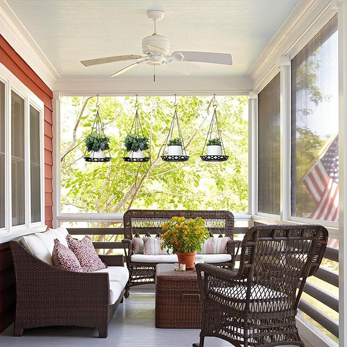 Enhon 6 Pack Metal Hanging Planter, 12 Inch Indoor Outdoor Plant Hanger - Image 6