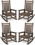 SERWALL Oversized Outdoor Rocking Chair Set of 4, HDPE Rocker by SERWALL