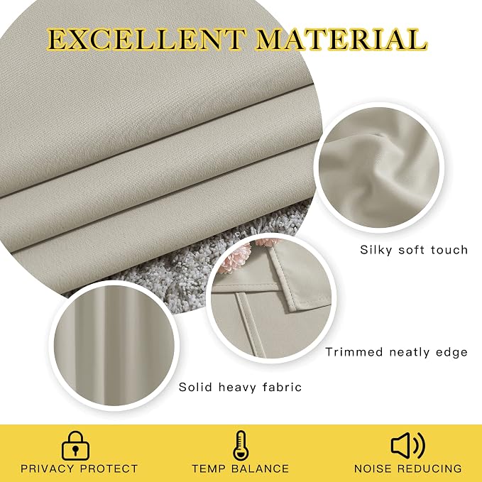 NICETOWN Short Cafe Curtain 54 inch Length, Window Treatment Thermal Insulated - Image 4