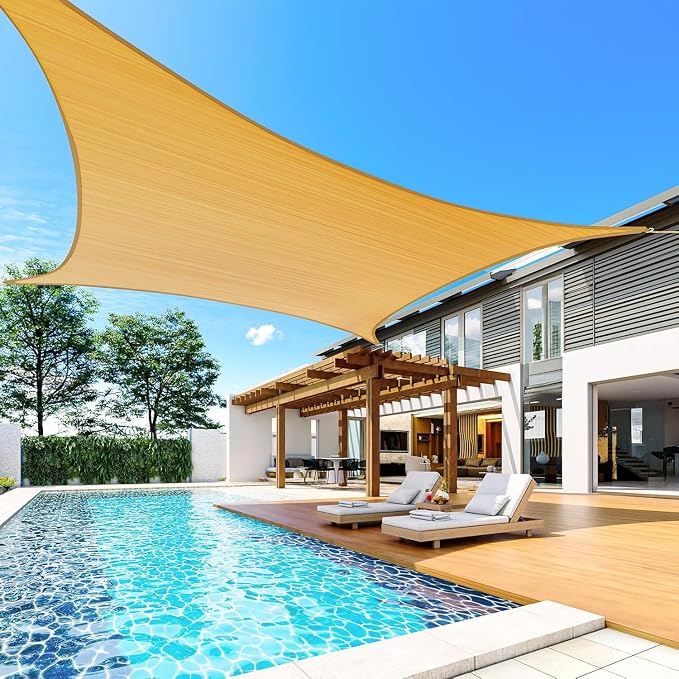 Quictent 20x16ft Rectangular Sun Shade Sail 185G HDPE Canopy 98% UV Block - Image 9