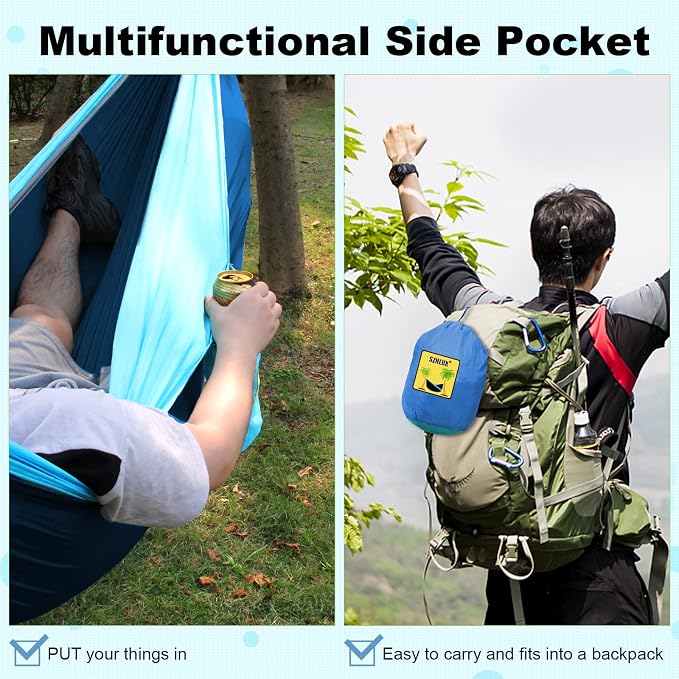 SZHLUX Camping Hammock Double & Single Portable Hammocks - Image 6