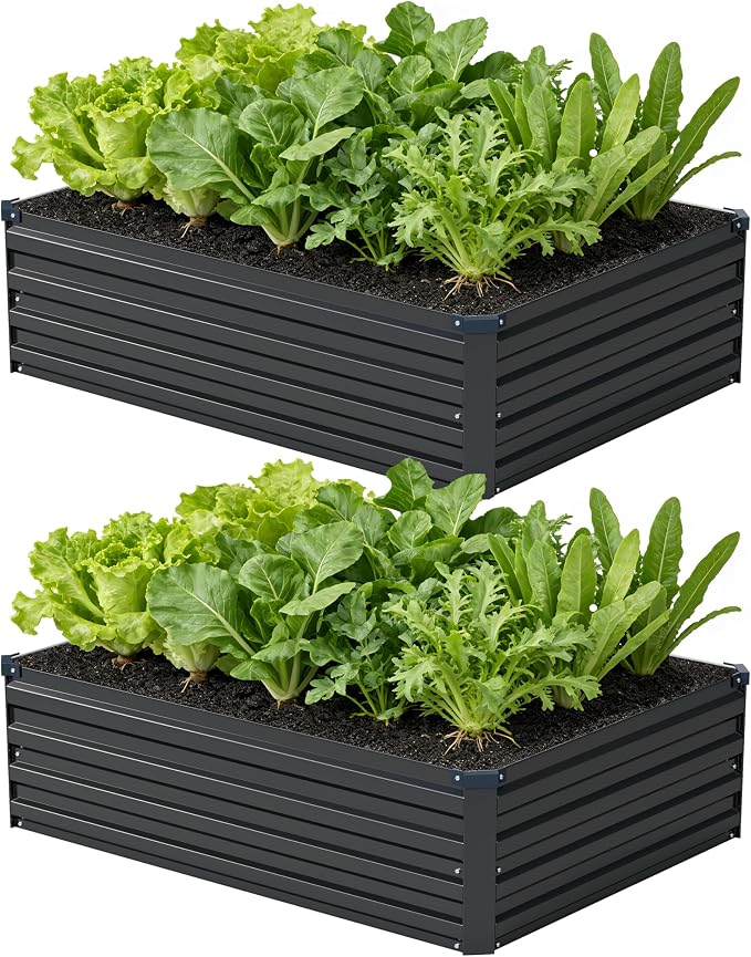 4x3x1 ft Galvanized Raised Garden Bed, Outdoor Planter Box Metal Patio Kit by Zunatu