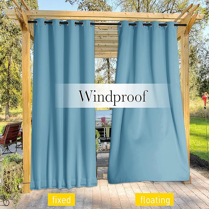 NICETOWN 2 Panels Weighted Outdoor Curtains - Image 6