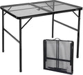 4 ft Folding Table with Metal Mesh Desktop, Grill Table Camping Table with by EEASTSTORM
