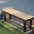 47.2'' Outdoor Garden Benches Weatherproof Patio Bench Two-Person Seat Backless by YangAera