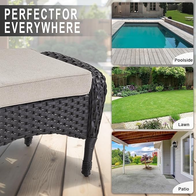Belord Outdoor Ottomans for Patio Foot Rest - Image 7