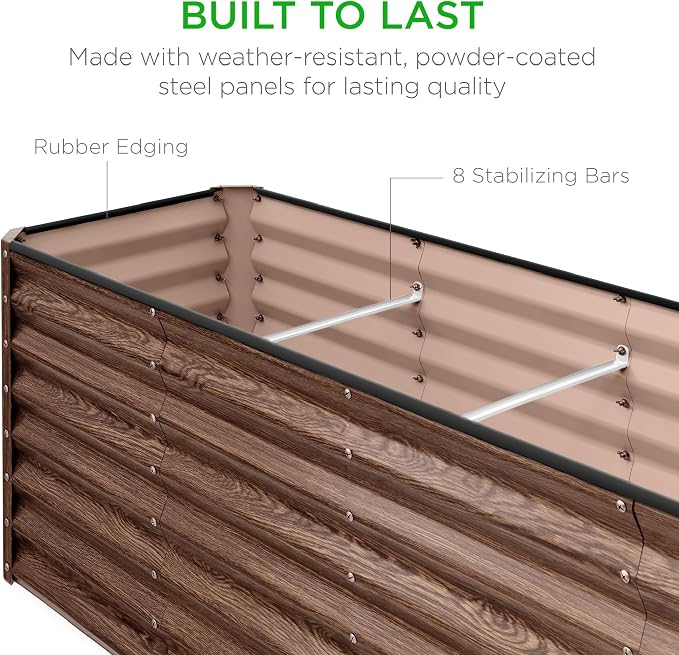 Best Choice Products 8x2x2ft Raised Outdoor Metal Garden Bed, Deep Root Box - Image 7