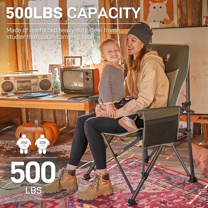EVER ADVANCED Oversized Folding Camping Chair, - Image 3