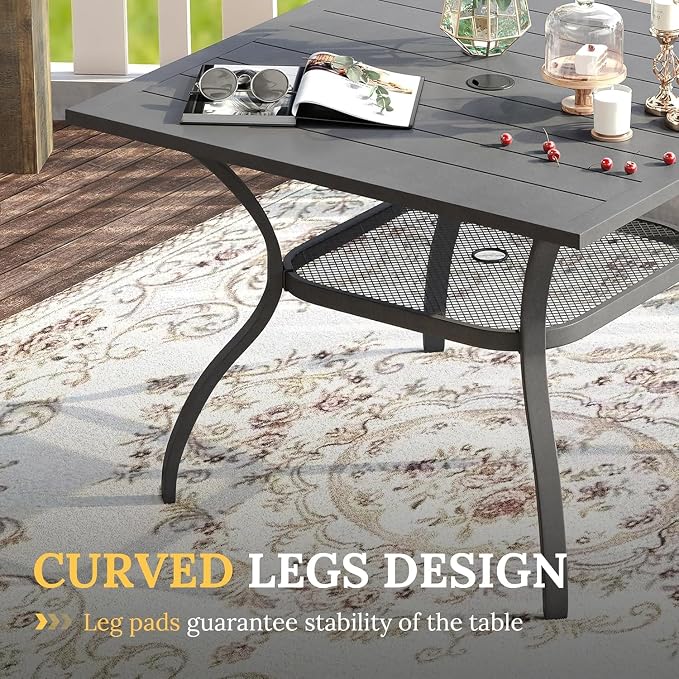 VICLLAX Patio Dining Set, 5 Pieces Outdoor Furniture Set- 37.8" Square Outdoor - Image 2