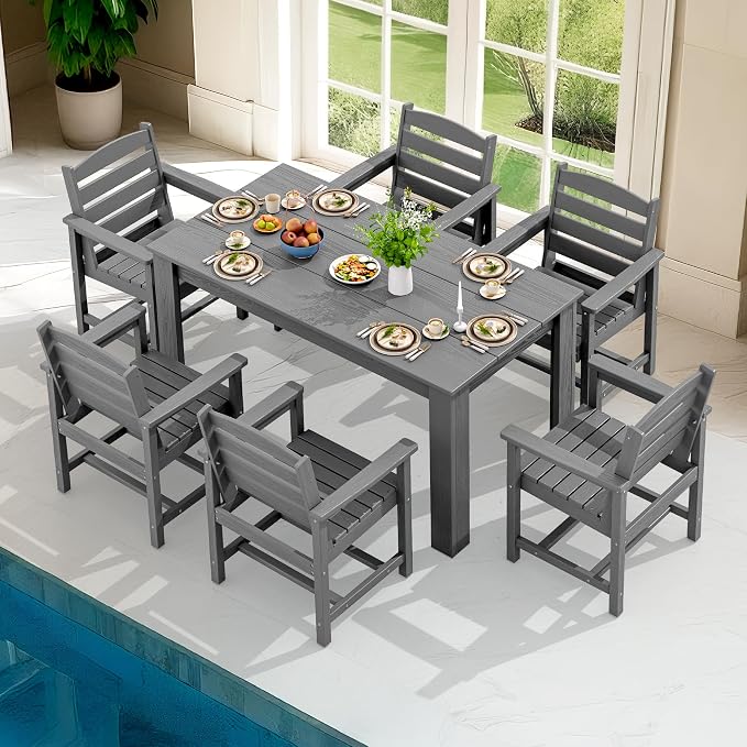 SERWALL Patio Dining Set for 6, Outdoor Dining Sets for 6 Person - Image 8