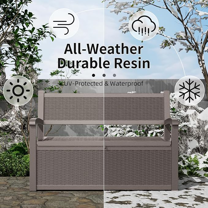 DRATO 75 Gallon Storage Bench Deck Box Outdoor Indoor, Lockable Durable - Image 4