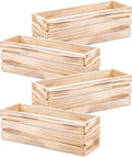 Wood Planter Box with Wine Crate Styled, 12x4 Inch Rectangular, Plastic Liner by Unknown