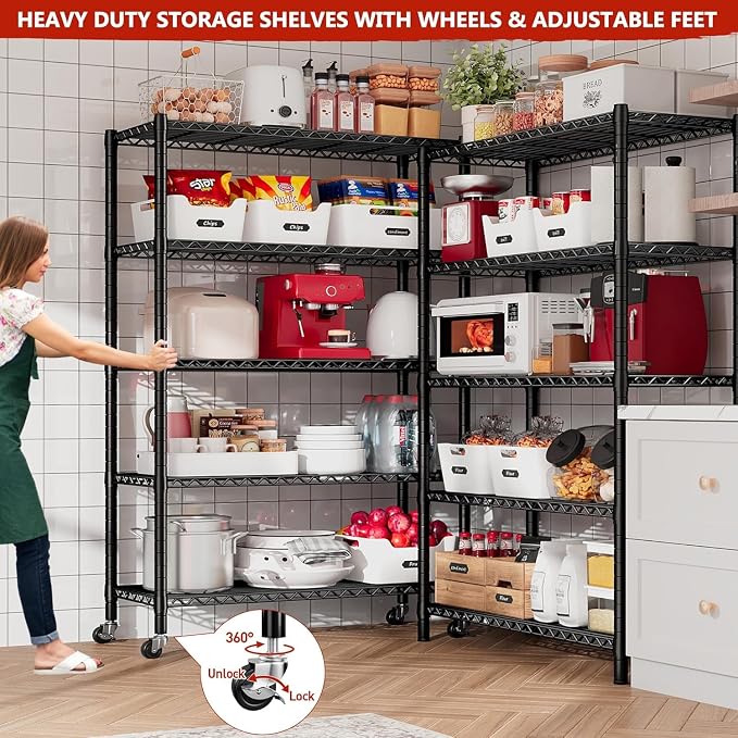 Xcity Storage Shelves, 5 Tier Heavy Duty Metal Shelving Unit - Image 2