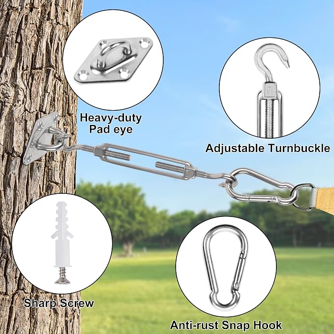 YOFIT 40 Pcs Shade Sail Hardware Kit, 6 Inch Outdoor Sun Sail Accessories - Image 6