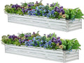 2 Pack 8x2x1FT Galvanized Raised Garden Beds Kit Outdoor Metal Gardening by Meberam