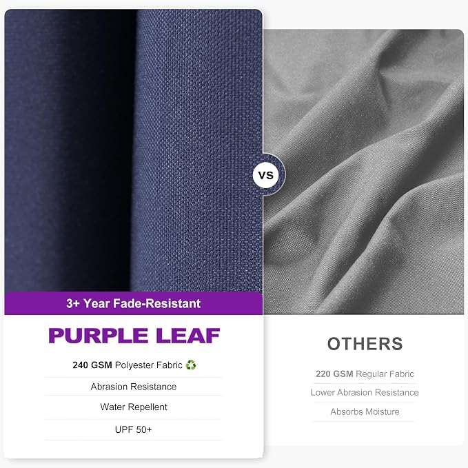 PURPLE LEAF 9' X 9' Left-right Tilt Patio Umbrella Outdoor Cantilever Swivel - Image 4