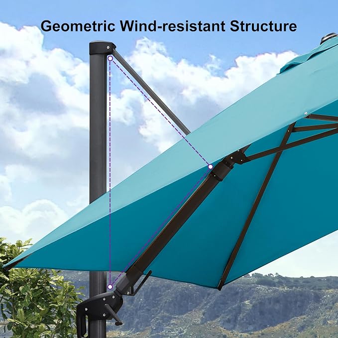 PURPLE LEAF 8.8' X 8.8' Right-left Tilt Patio Umbrella - Image 9