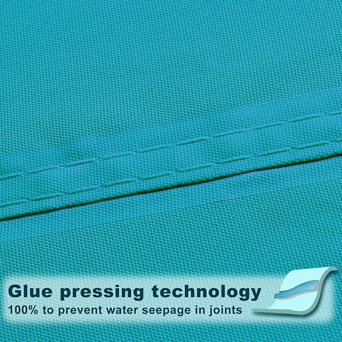 SUNNY GUARD Waterproof Sun Shade Sail 12' x 12' x 12' Turquoise Blue Triangle - Image 3