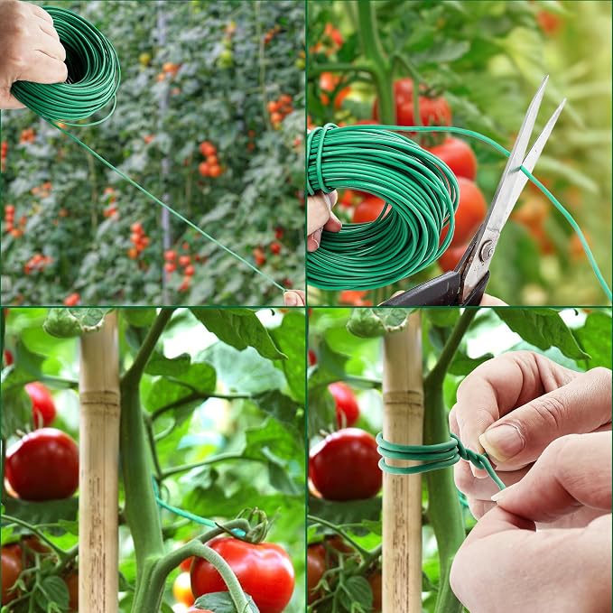 YMHB 120 Feet Green Soft Twist Tie Tomato Plant Tie, Garden Wire Green Twist - Image 4