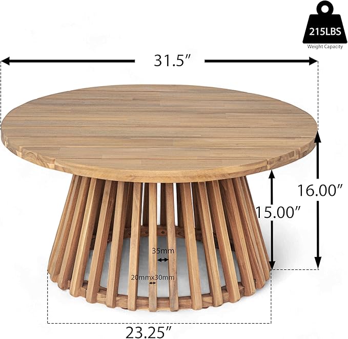 Merax Outdoor Acacia Wood Conversation Set - Image 4