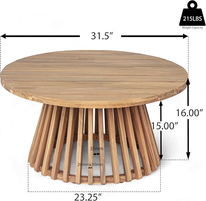Merax Outdoor 4-Piece Acacia Wood Conversation Set - Image 6