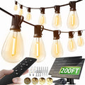 luckystyle 200FT Solar String Lights Outdoor Waterproof 2200K by luckystyle