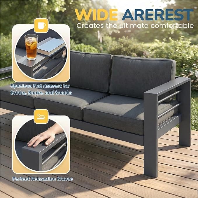 Solaste Aluminum Patio Furniture Set - Image 4